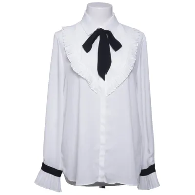 Strikblouse (Wit, Zwart) van Zara Basic Polyester