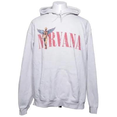 Huvtröja (Vit) från Nirvana Bomull, Återvunnen polyester
