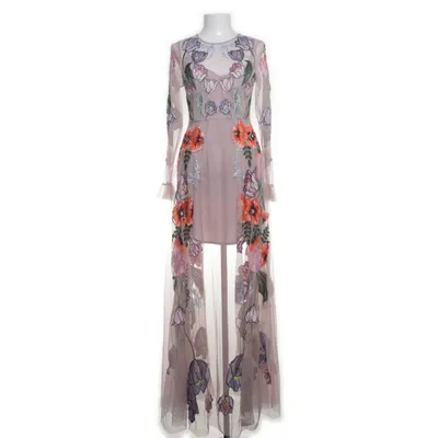Evening gown (Pink, Multicolored) from ASOS Polyester