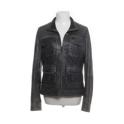 Läderjacka (Grön) från Raw Bomull, Polyester, Skinn