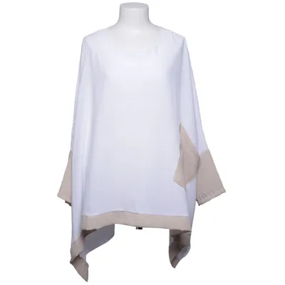 Top (White, Beige) from AKH Fashion Linen, Polyester, Viscose