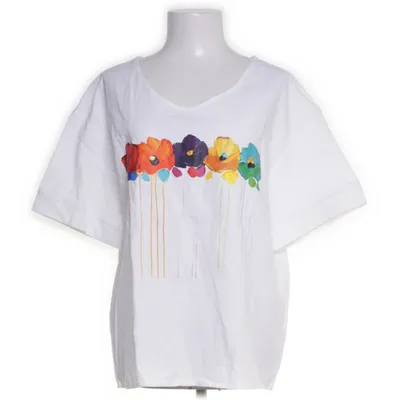 T-shirt (White, Multicolored) from Noracora Cotton