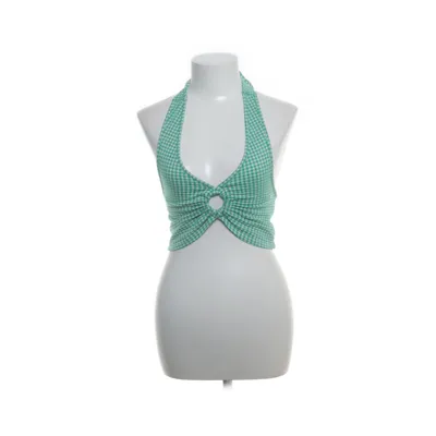 Halter neck top (Green, White) from Koton