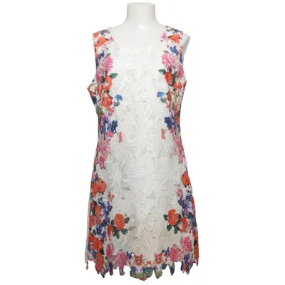 Dress (White, Multicolored) from Sweet Miss Cotton, Linen