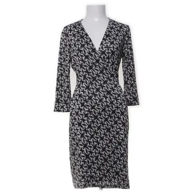 Slå-om-kjole (Hvid, Sort) fra Diane von Furstenberg Vintage Silke