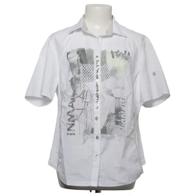 Chemise à manches courtes (Blanc) de Just White Coton, Élasthane, Polyester