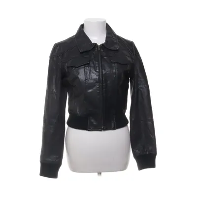 Leather jacket (Black) from VILA Clothes Polyester, Leather