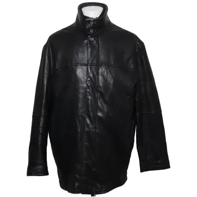 Leather jacket (Black) from Bison Acrylic, Polyester, Wool