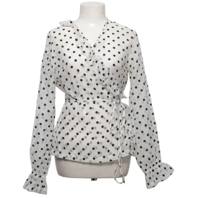 Blouse portefeuille (Blanc, Noir) de Résumé Polyester