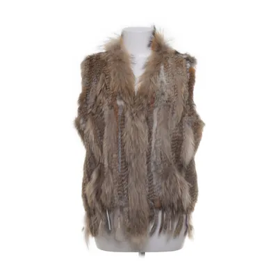 Väst (Brun, Grå) från Hollies Stockholm Rävpäls, Skinn, Minkpäls, Polyester, Kaninpäls