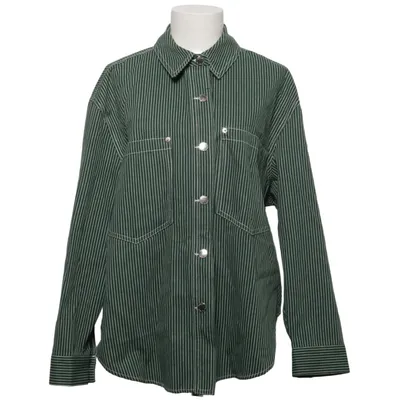 Overshirt (Green, White) from ONLY Blue Denim Cotton, Polyester