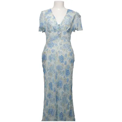 Långklänning (Blå, Vit, Flerfärgad) från Mango Polyester, Viskos