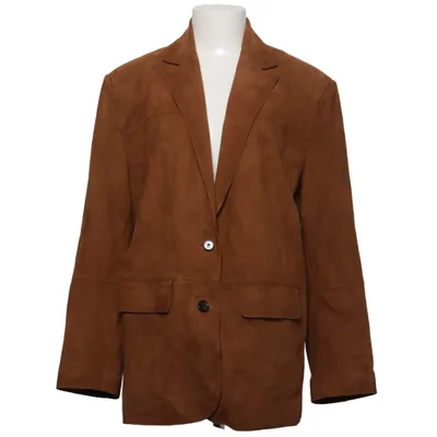 Læderblazer (Brun) fra Mango Selection Læder