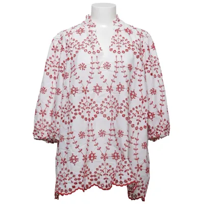 Blus (Vit, Röd) från Zizzi Bomull, Polyester