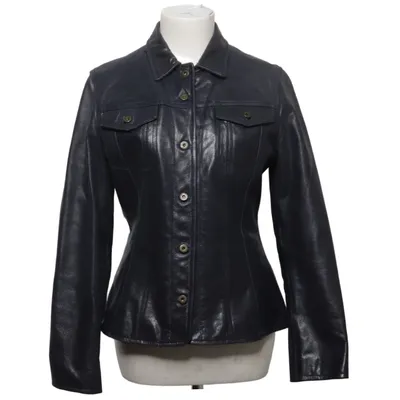 Leren jack (Blauw) van Montgomery Leer, Polyester