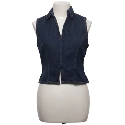 Denim vest (Blue) from Mango Cotton, Linen
