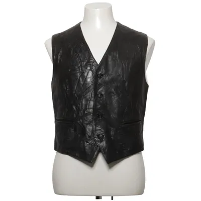 Leren vest (Zwart)
