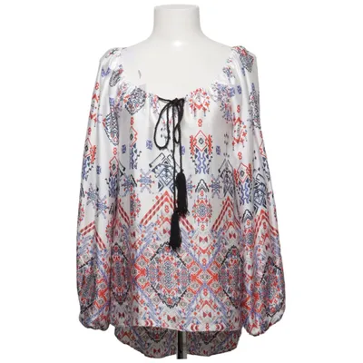 Blouse (White, Red, Blue) from Single Polyester