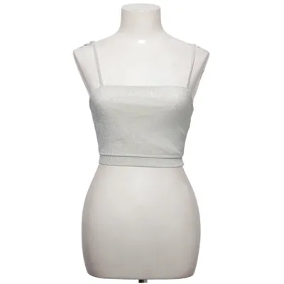 Crop top (Silverfärgad) från Linn Ahlborg x Rebecca Stella Elastan, Metallfiber, Polyamid, Polyester