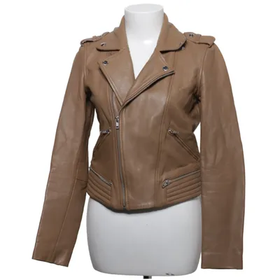 Bikerjacka (Beige) från Maje Bomull, Skinn, Polyester