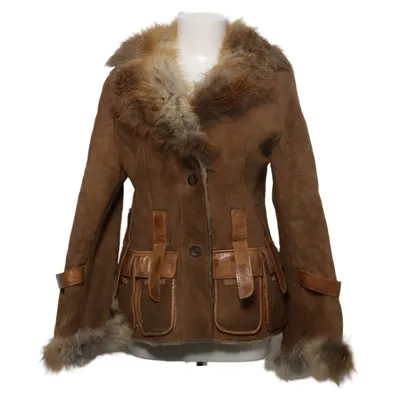 Veste en peau de mouton retournée (Marron) de Amoress Cuir