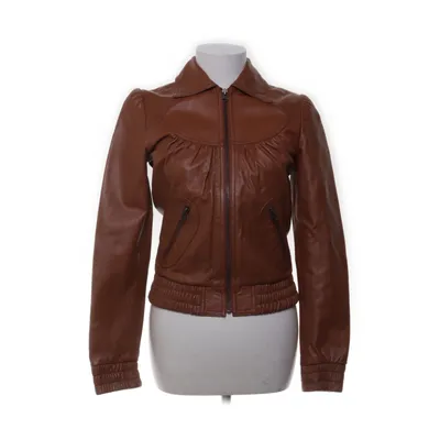 Läderjacka (Brun) från H&M Polyester, Skinn