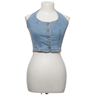 Halter neck top (Blue) from Lumina Cotton, Elastane, Polyester, Viscose