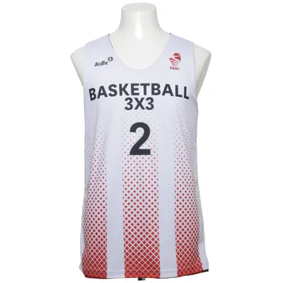 Basketlinne (Vit, Röd, Svart) från Beste Polyester