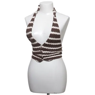 Halterneck top (Brun, Hvid) fra Amisu Bomuld, Polyester