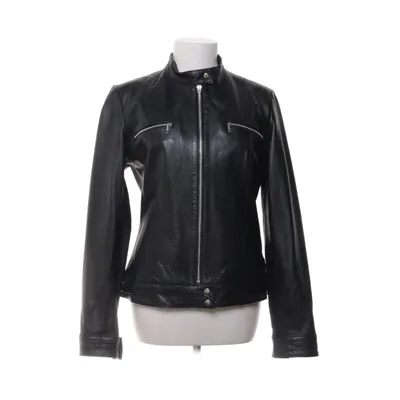 Leather jacket (Black) from Cappuccini Polyester, Leather
