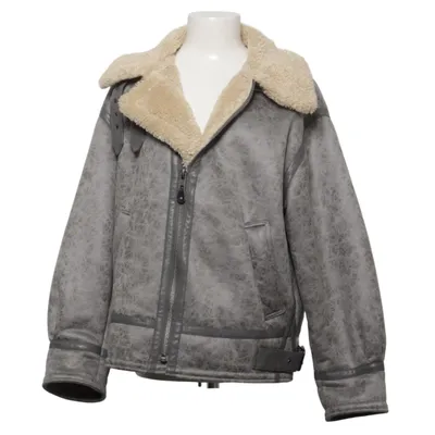 Shearlingjakke (Grå, Beige) fra BDG by Urban Outfitters Polyester, Polyurethan, Viscose
