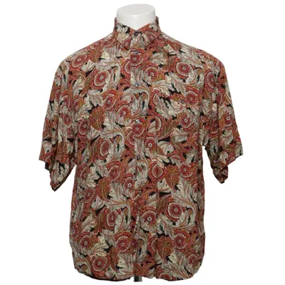 Kortærmet skjorte (Sort, Rød, Beige) fra Florentino Viscose