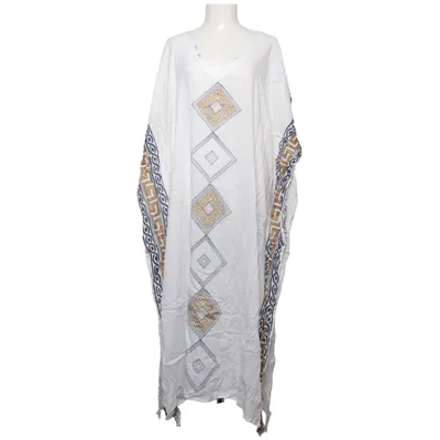 Kaftan (Wit, Blauw, Goud) van Bikini Viscose