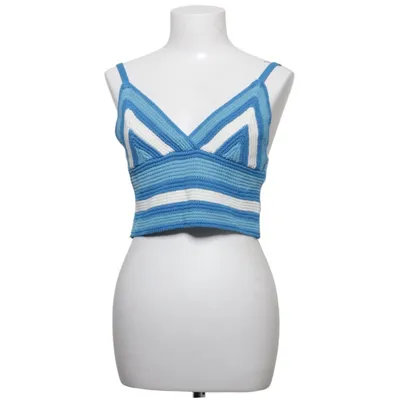 Crop top (Blauw, Wit) van FB Sister Knitwear