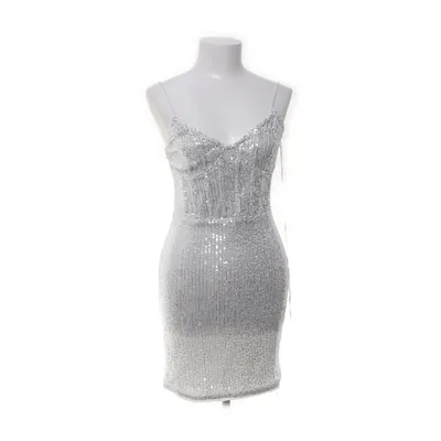 Cocktailklänning (Silverfärgad) från Missguided Polyamid, Polyester