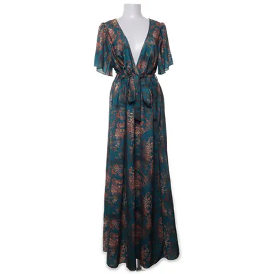 Maxi dress (Green, Orange) from Shein Curve Polyester