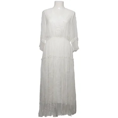 Robe longue (Blanc) de Fashion Élasthane, Soie, Viscose