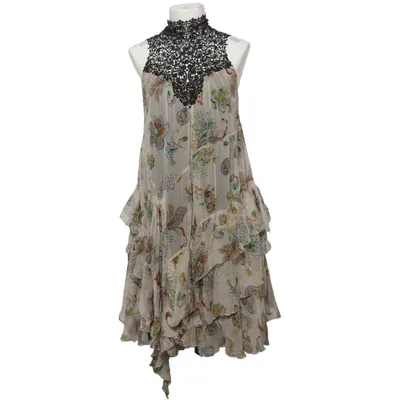 Klänning (Beige, Flerfärgad) från Zara Woman Polyester, Silke