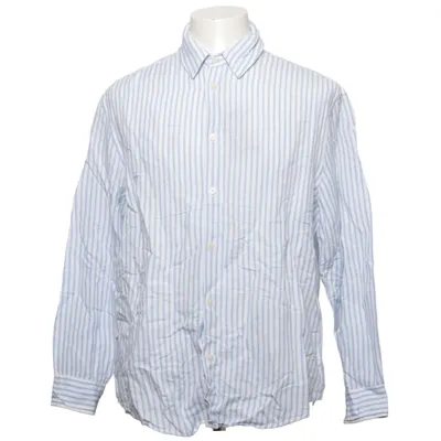 Shirt (Blauw, Wit) van Zara Linnen, Viscose