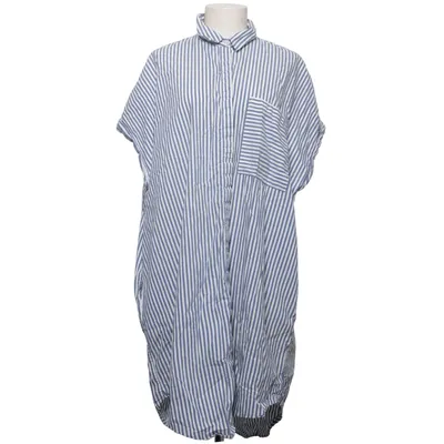 Shirt dress (Blue, White) from Monki Cotton
