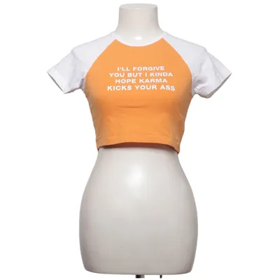 Crop top (Orange, Blanc) de Review Coton, Élasthane