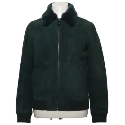 Lederjacke (Grün) von Zara Leder, Wolle