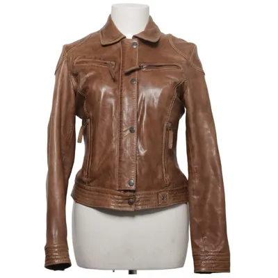 Leather jacket (Brown) from Oakwood Cotton, Leather, Polyester, Viscose