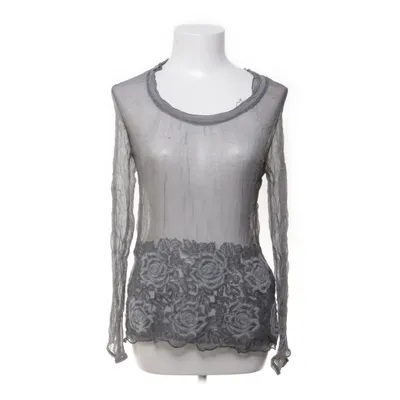 Blouse (Grijs) van Repeat Zijde, Katoen, Wol