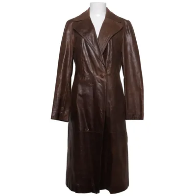 Läderkappa (Brun) från Zara Woman Skinn, Viskos