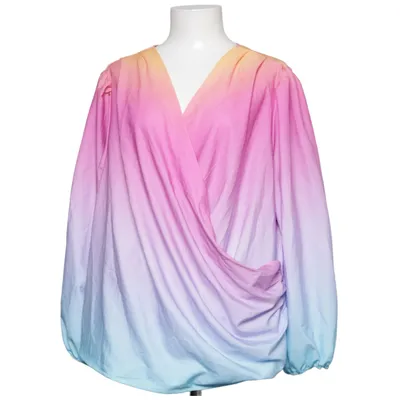 Slå-om bluse (Flerfarvet) fra Shein Curve Polyester
