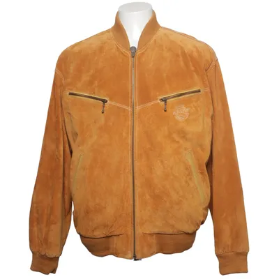 Leren jack (Bruin) van Petroff Acryl, Katoen, Polyester, Suède, Wol
