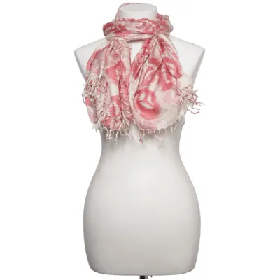 Shawl (Pink, White) from Pashmina Silk