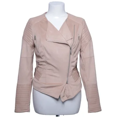 Bikerjack (Beige) van Studio F Elastaan, Polyester, Polyurethaan