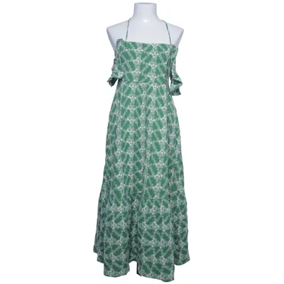 Maxi dress (Green, White) from Zara Cotton
